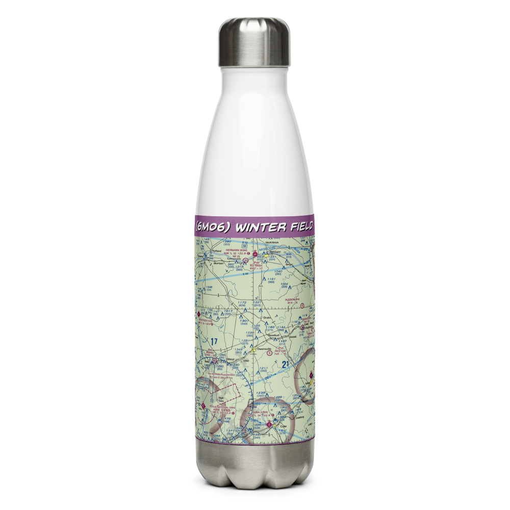 Winter Field (6MO6) VFR Sectional Water Bottle 