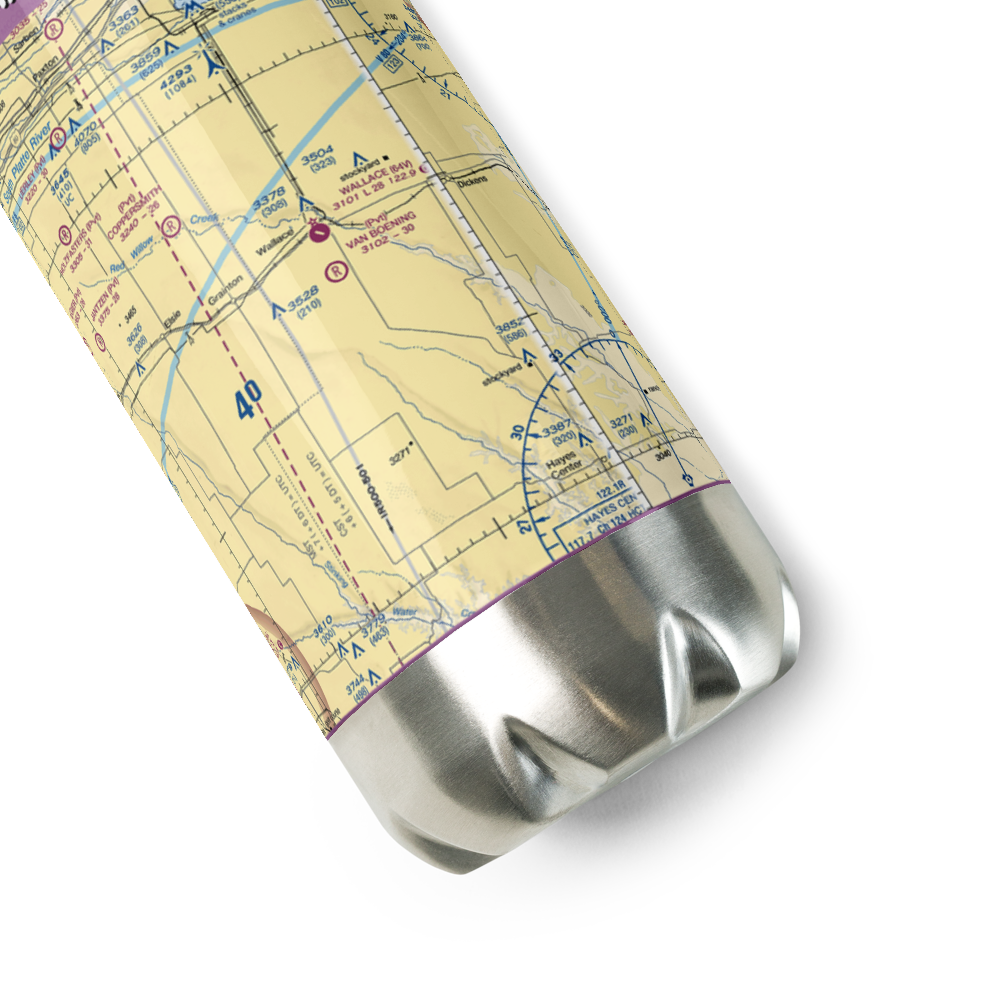 Van Boening Airport (6NE0) VFR Sectional Water Bottle 