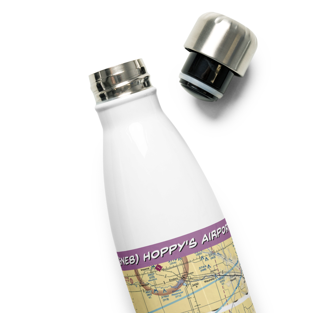 Hoppy's Airport (6NE8) VFR Sectional Water Bottle 