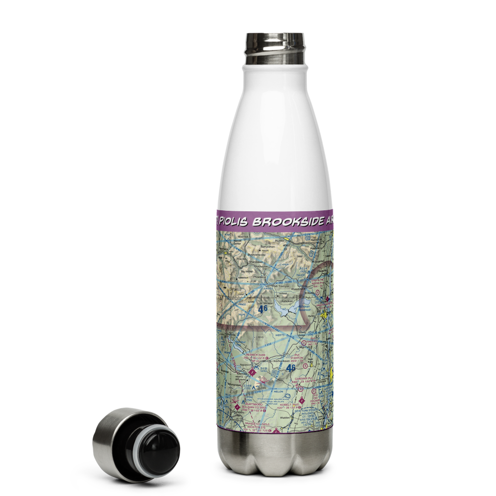 Piolis Brookside Airport (6NY7) VFR Sectional Water Bottle 