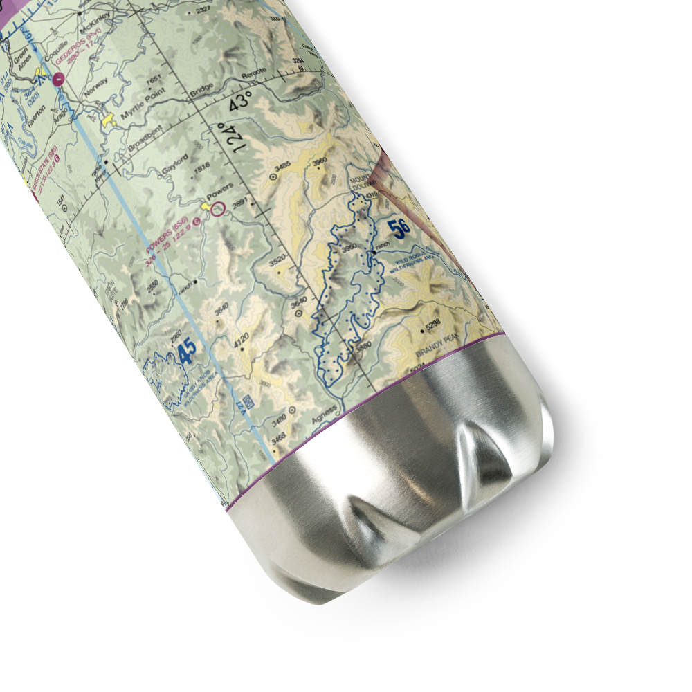 Powers Airport (6S6) VFR Sectional Water Bottle 