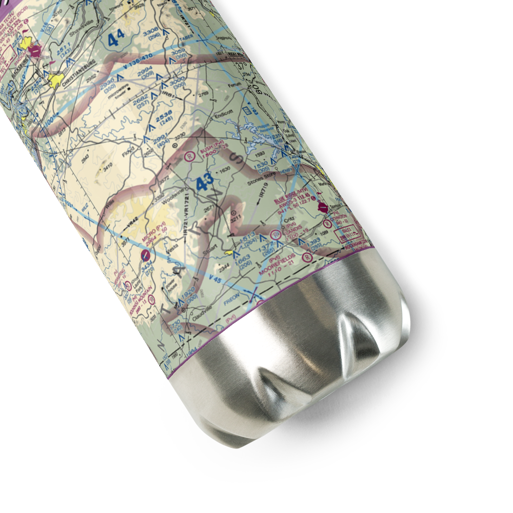 Bush Airport (6VA9) VFR Sectional Water Bottle 