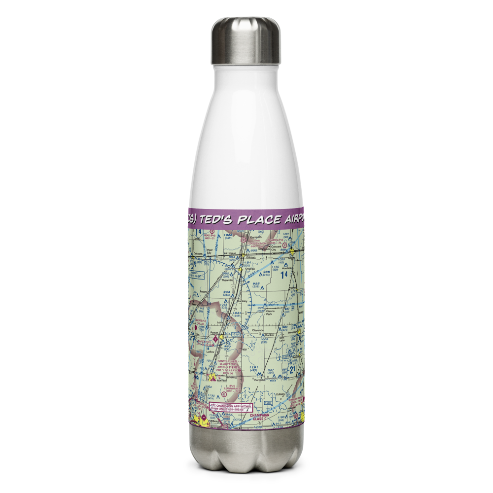 Ted's Place Airport (71IS) VFR Sectional Water Bottle 