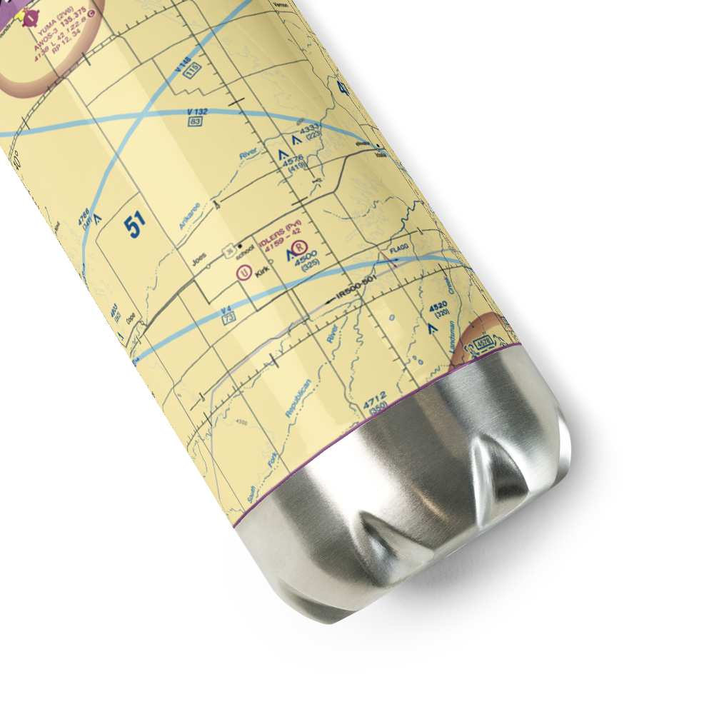 Idler Bro's Airport (72CO) VFR Sectional Water Bottle 