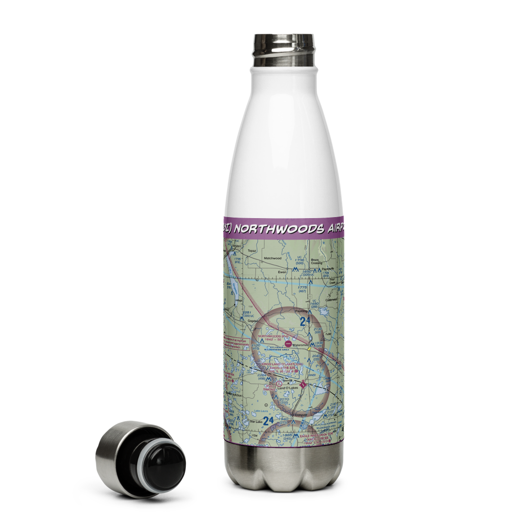 Northwoods Airport (72MI) VFR Sectional Water Bottle 