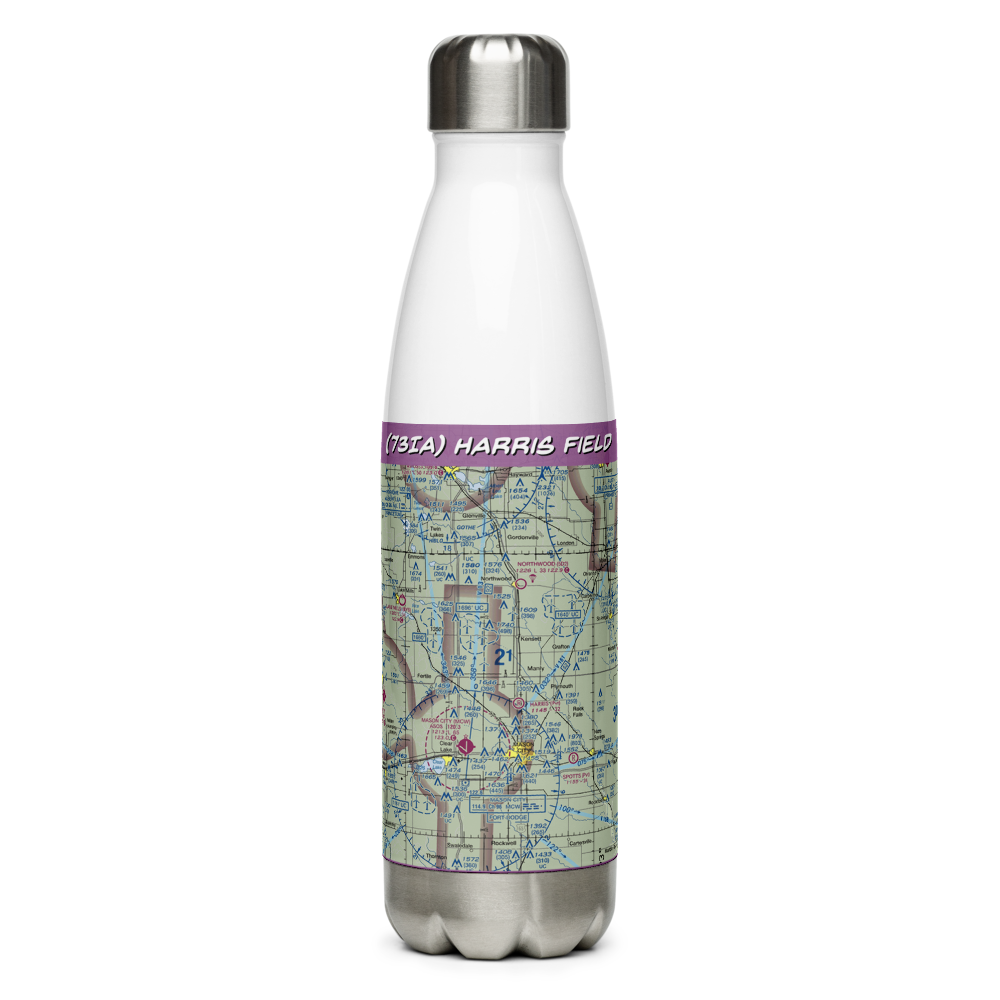Harris Field (73IA) VFR Sectional Water Bottle 