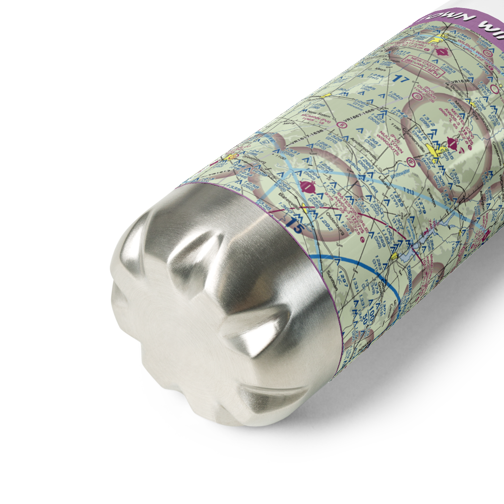 Nulltown Wingnuts Ultralightport (73II) VFR Sectional Water Bottle 
