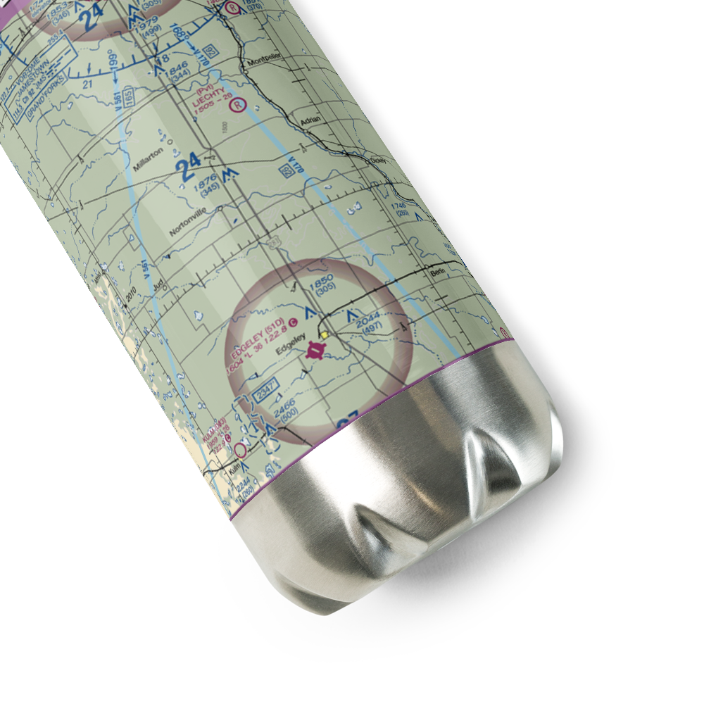 M Heart Ranch Airport (73ND) VFR Sectional Water Bottle 