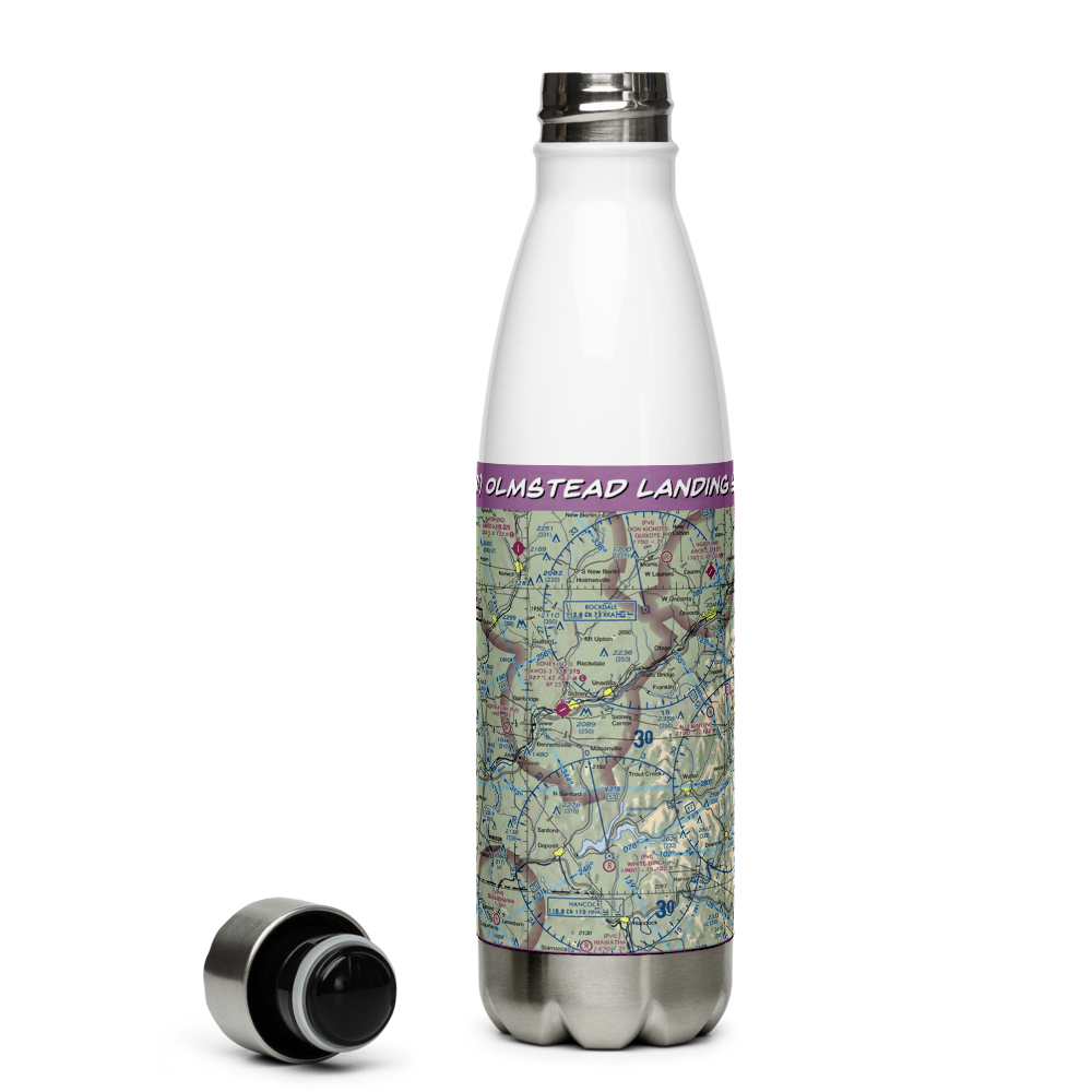 Olmstead Landing Strip (73NY) VFR Sectional Water Bottle 