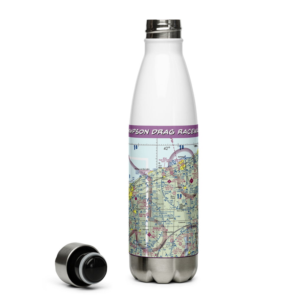 Thompson Drag Raceway Airport (73OH) VFR Sectional Water Bottle 