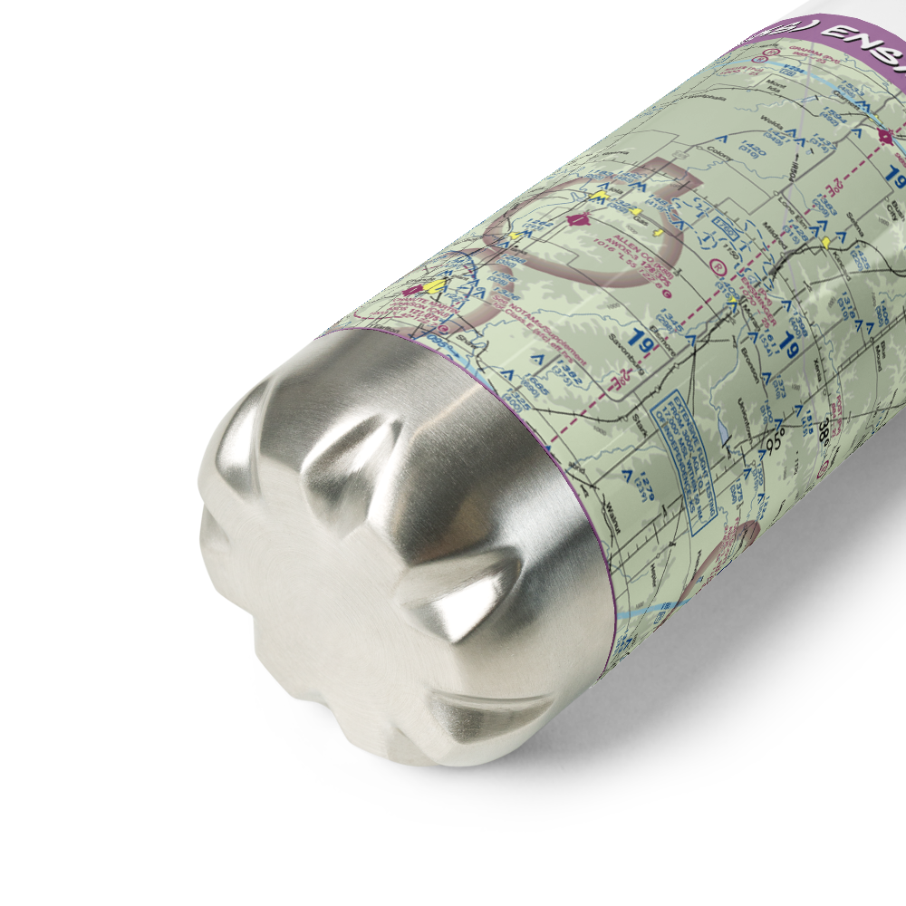 Ensminger Airport (74KS) VFR Sectional Water Bottle 