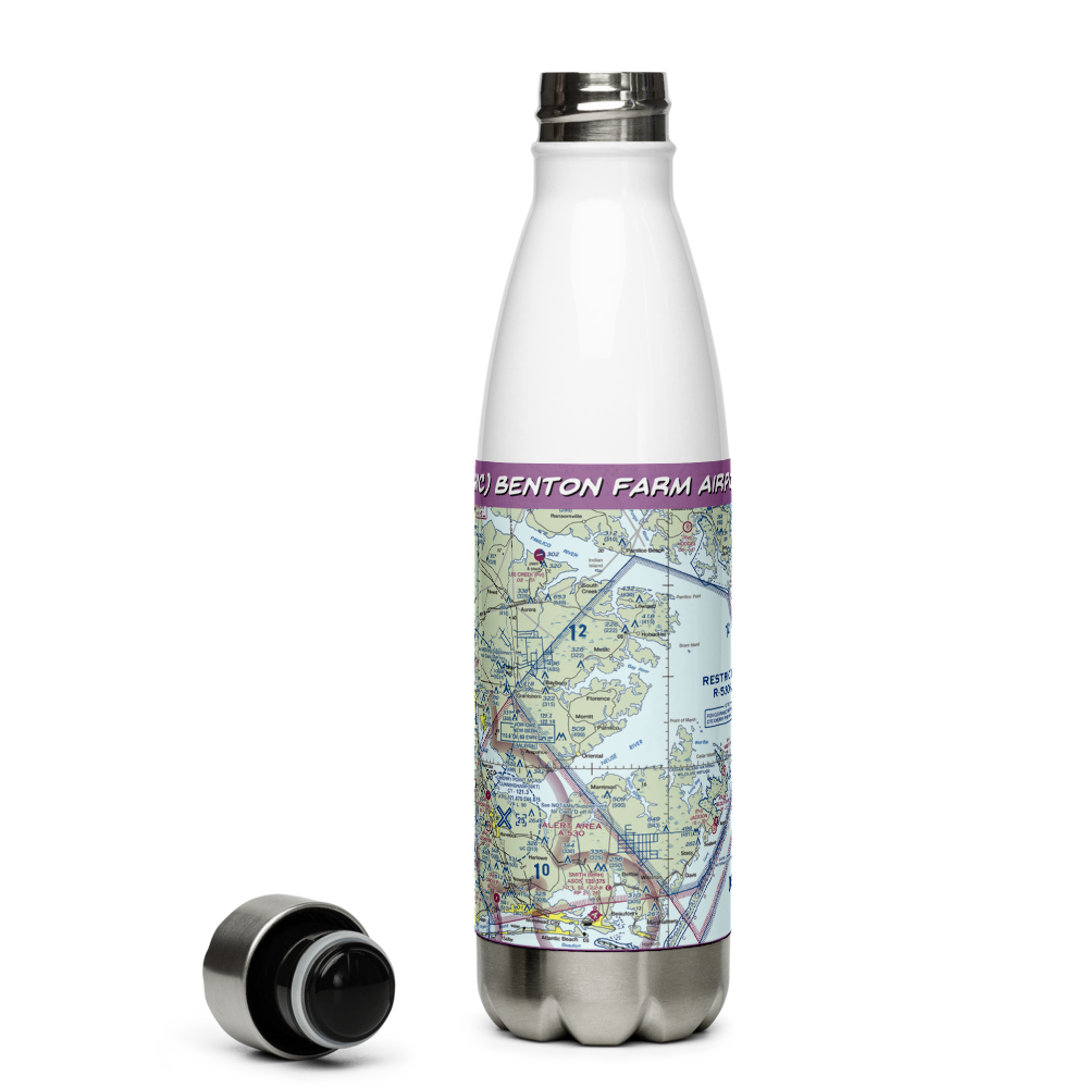 Benton Farm Airport (74NC) VFR Sectional Water Bottle 