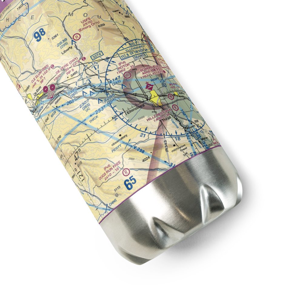 Blowout Bench Airport (74WT) VFR Sectional Water Bottle 