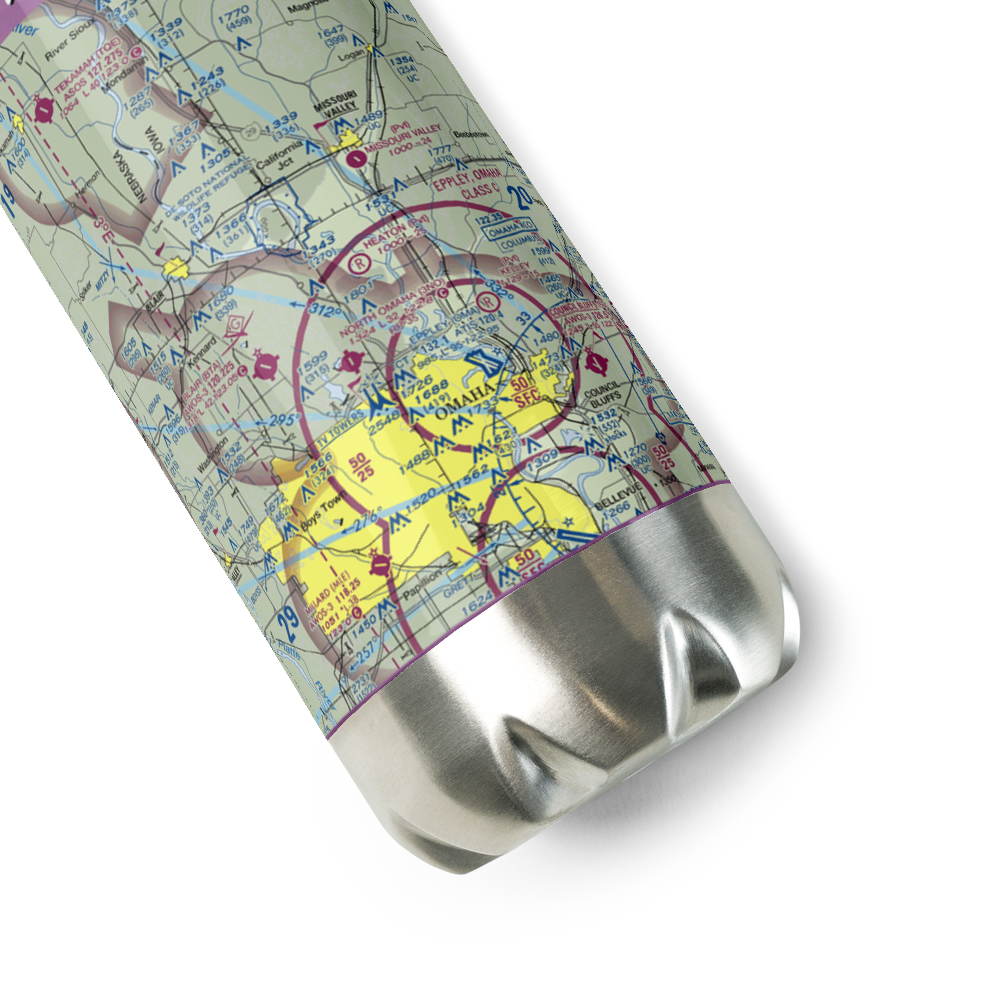 Heaton Airport (75NE) VFR Sectional Water Bottle 