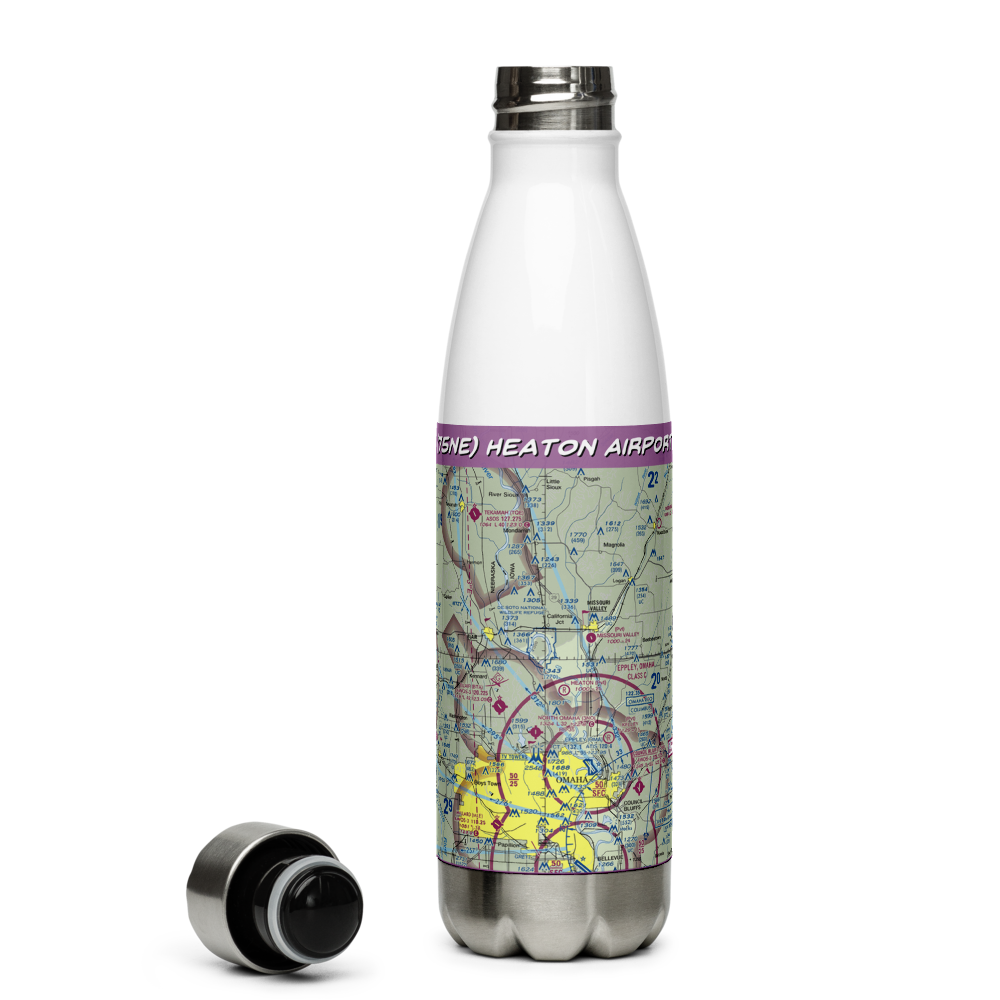 Heaton Airport (75NE) VFR Sectional Water Bottle 