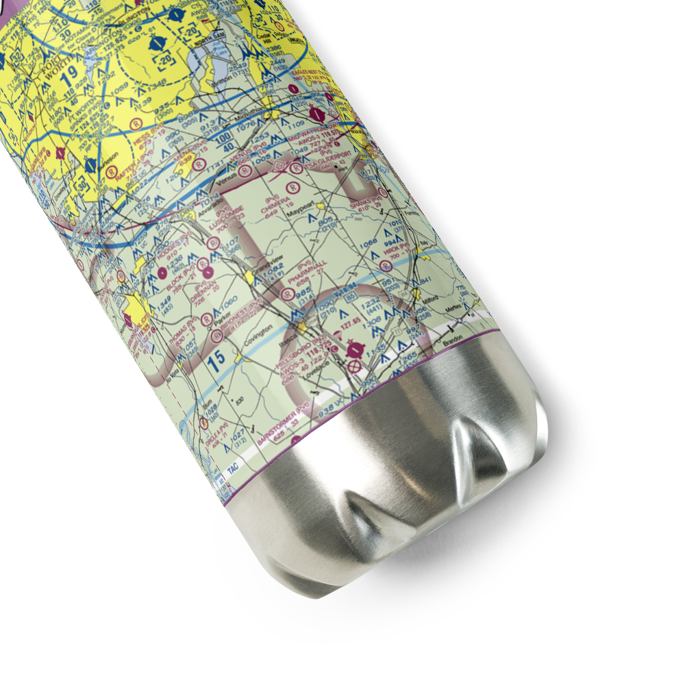 Venus Airport (75TS) VFR Sectional Water Bottle 
