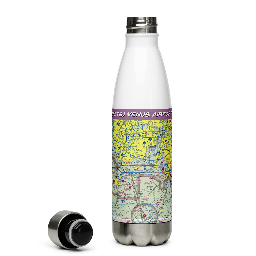 Venus Airport (75TS) VFR Sectional Water Bottle 