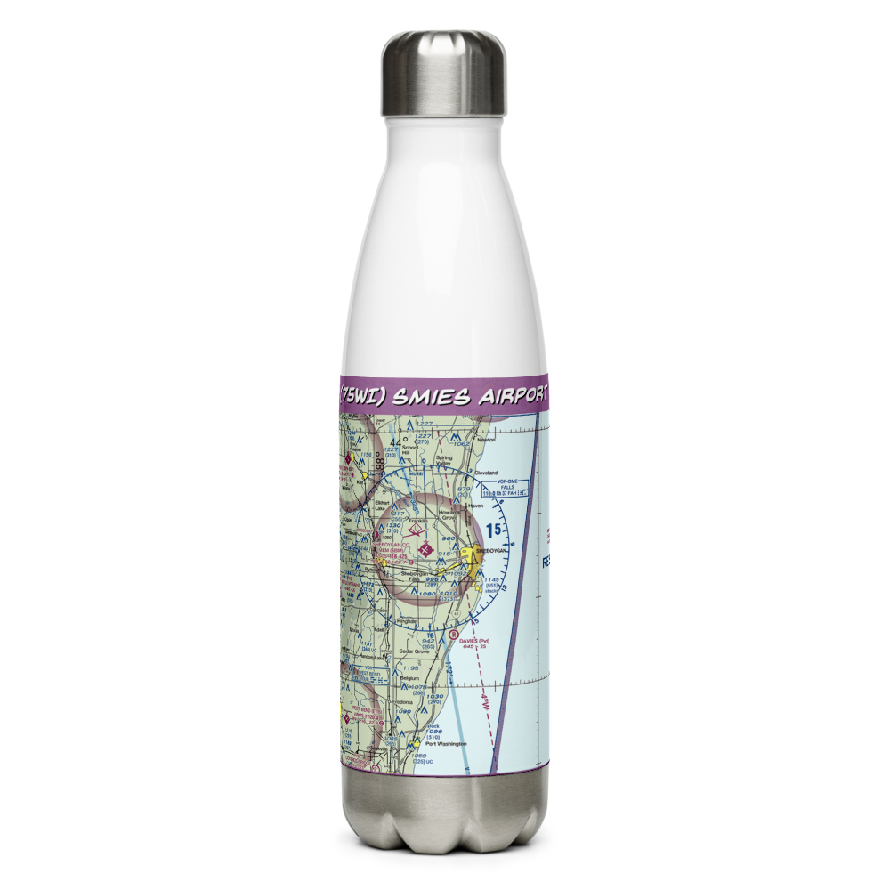 Smies Airport (75WI) VFR Sectional Water Bottle 