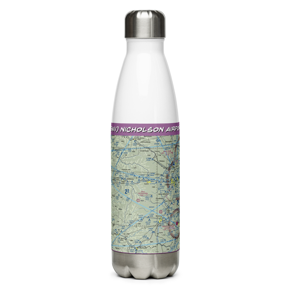 Nicholson Airport (75WV) VFR Sectional Water Bottle 