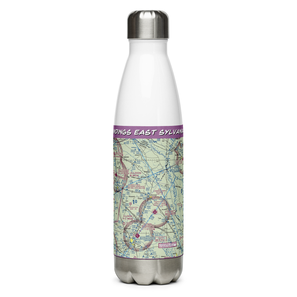 Landings East Sylvania Airport (76GA) VFR Sectional Water Bottle 