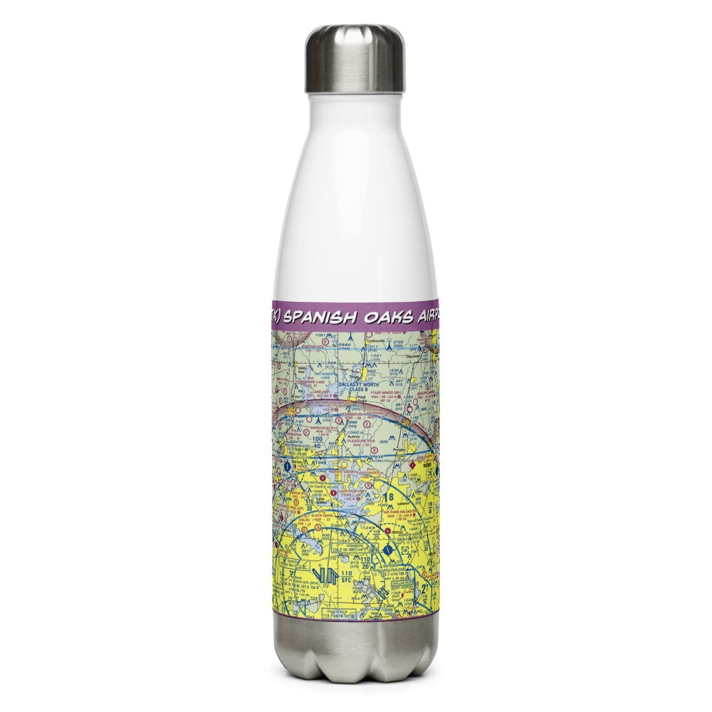 Spanish Oaks Airport (76TX) VFR Sectional Water Bottle 
