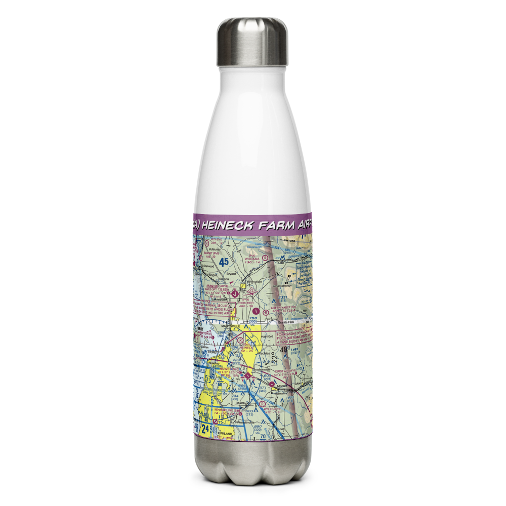 Heineck Farm Airport (76WA) VFR Sectional Water Bottle 
