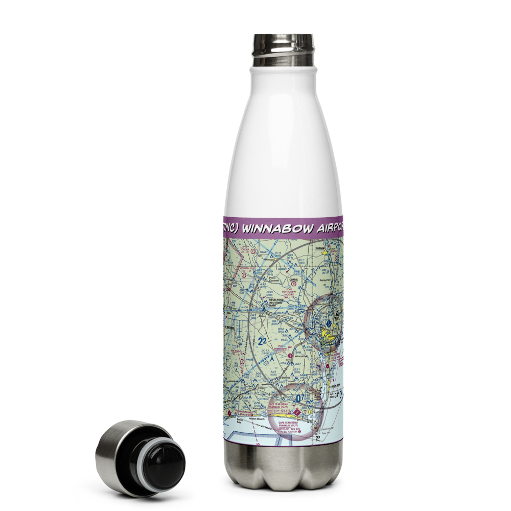 Winnabow Airport (77NC) VFR Sectional Water Bottle 