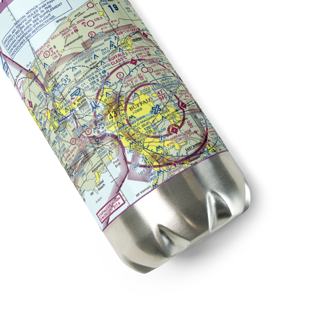 Flying F Airport (78NY) VFR Sectional Water Bottle 