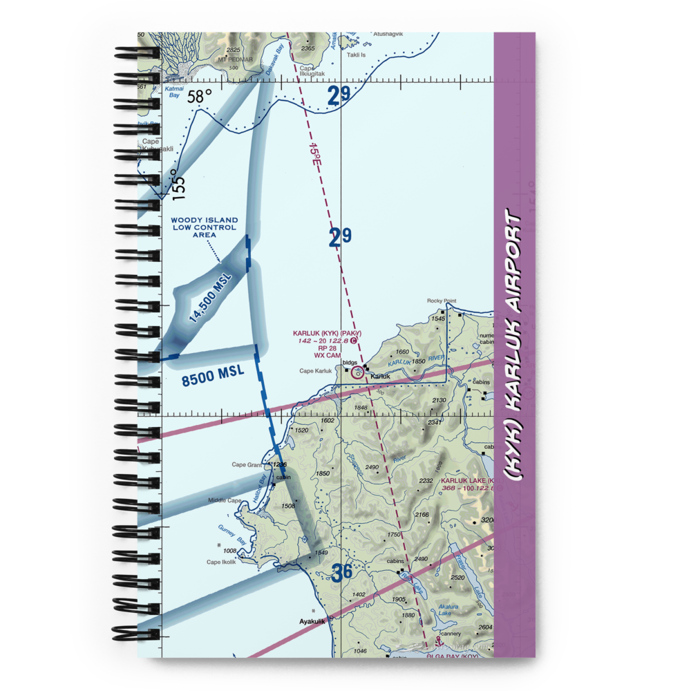 Karluk Airport (KYK) VFR Sectional Notebook 