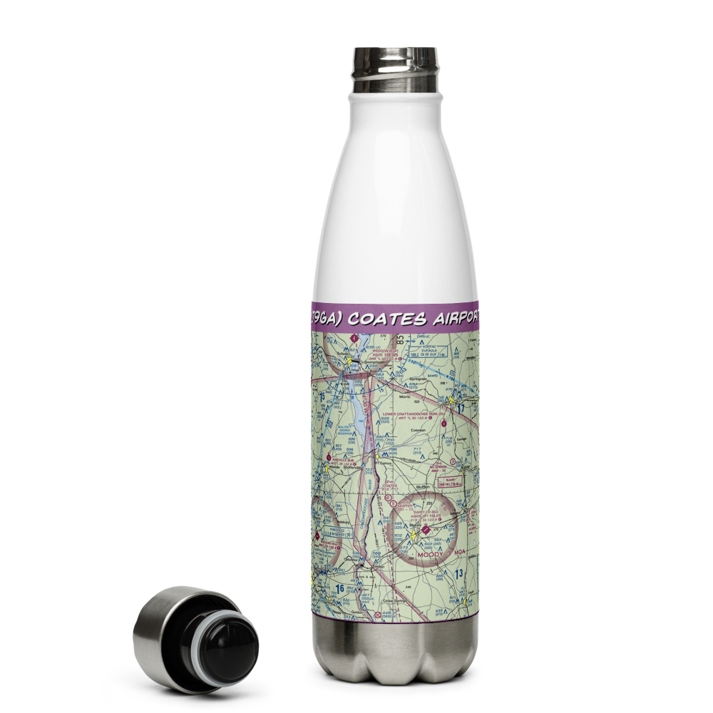 Coates Airport (79GA) VFR Sectional Water Bottle 
