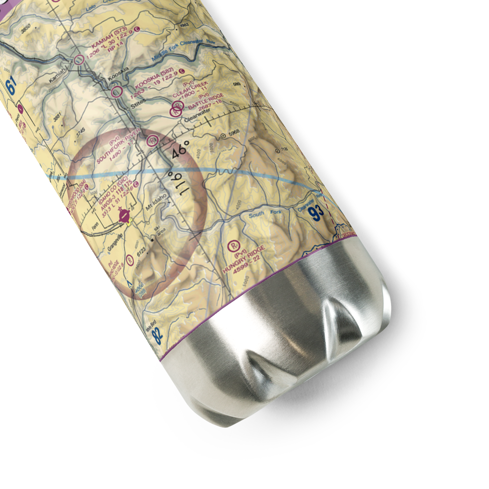 Kooskia (Clear Creek Int) Airport (79ID) VFR Sectional Water Bottle 