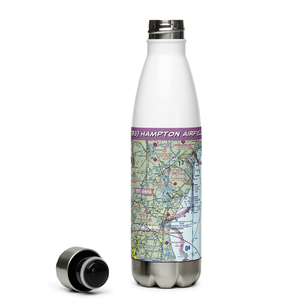 Hampton Airfield (7B3) VFR Sectional Water Bottle 