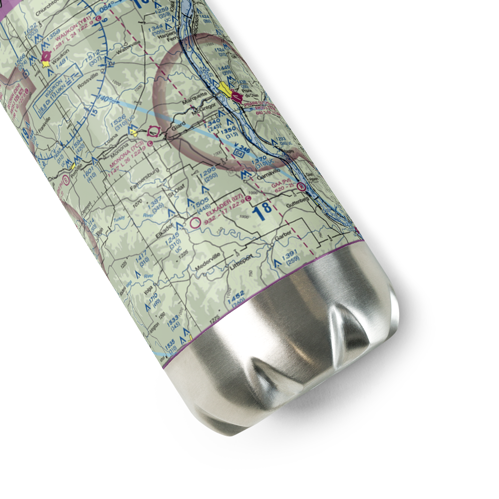 Monona Municipal Airport (7C3) VFR Sectional Water Bottle 