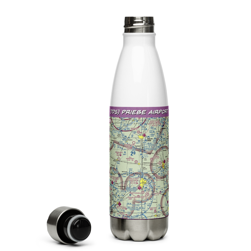 Priebe Airport (7D5) VFR Sectional Water Bottle 