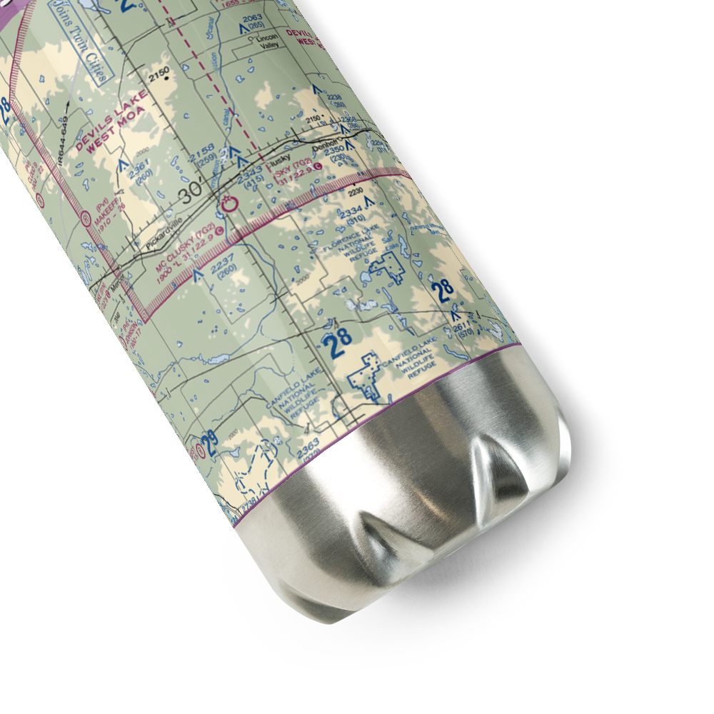 Mc Clusky Municipal Airport (7G2) VFR Sectional Water Bottle 