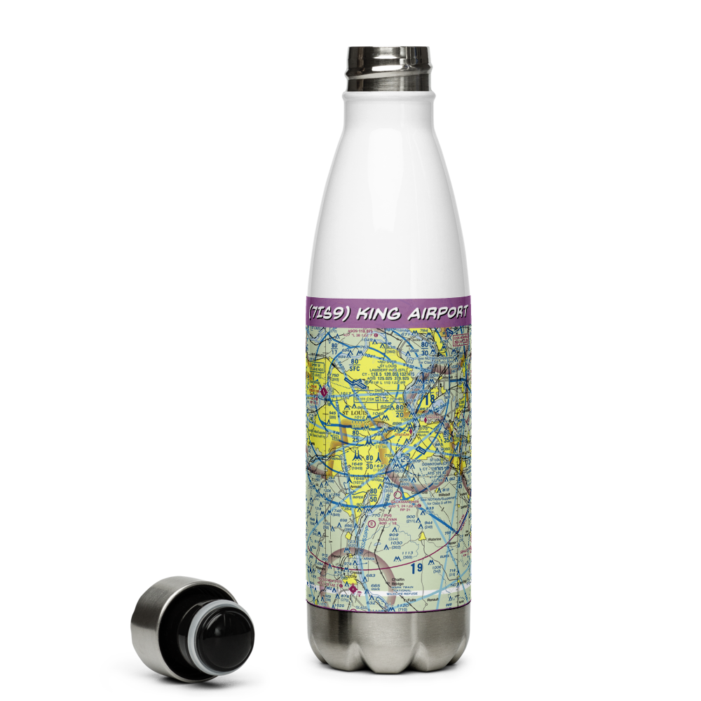 King Airport (7IS9) VFR Sectional Water Bottle 