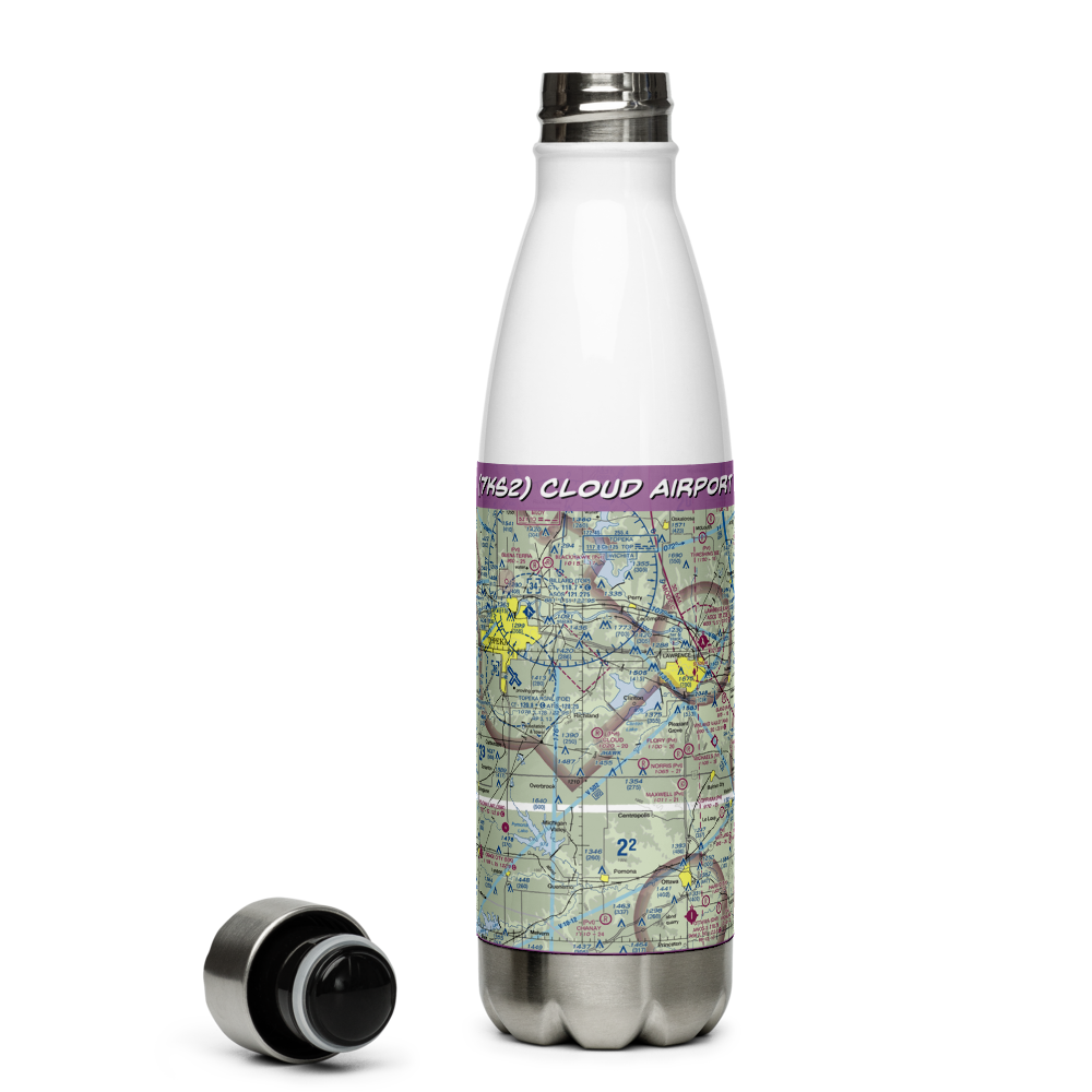 Cloud Airport (7KS2) VFR Sectional Water Bottle 