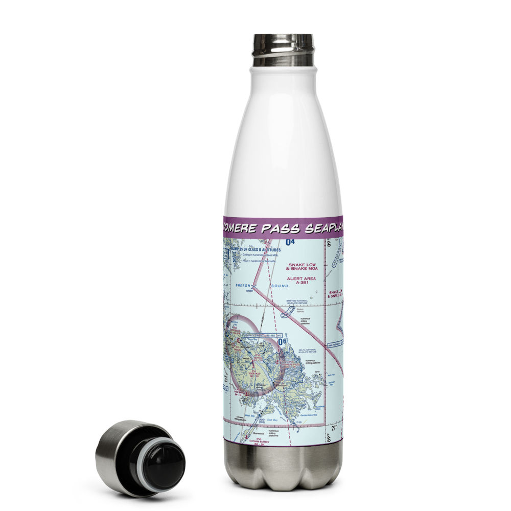 Romere Pass Seaplane Base (7LA7) VFR Sectional Water Bottle 