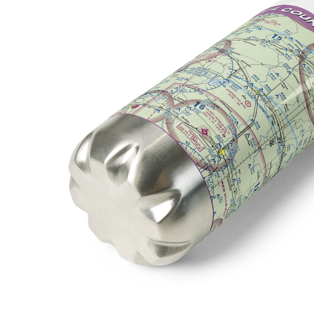 Jasper County Flying Club Airport (7LL3) VFR Sectional Water Bottle 