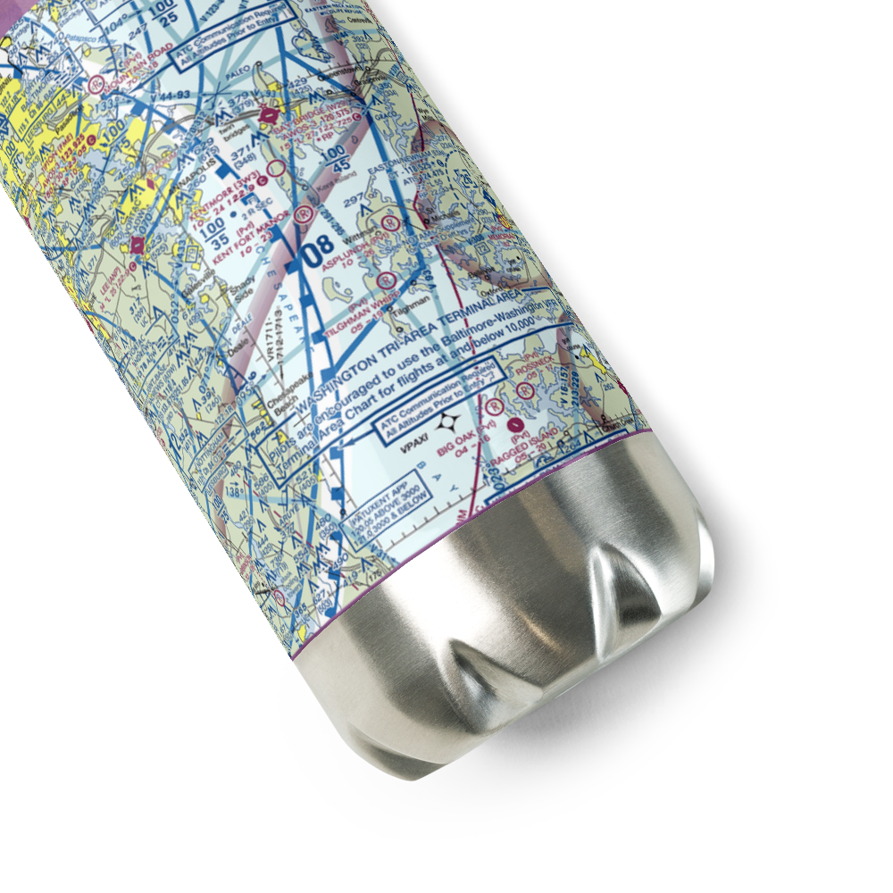 Kent Fort Manor Airport (7MD8) VFR Sectional Water Bottle 
