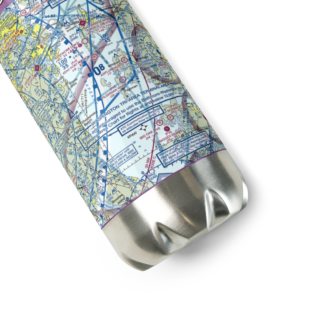 Tilghman Whipp Airport (7MD9) VFR Sectional Water Bottle 