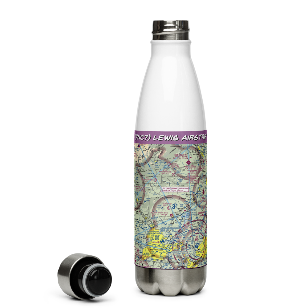 Lewis Airstrip (7NC7) VFR Sectional Water Bottle 