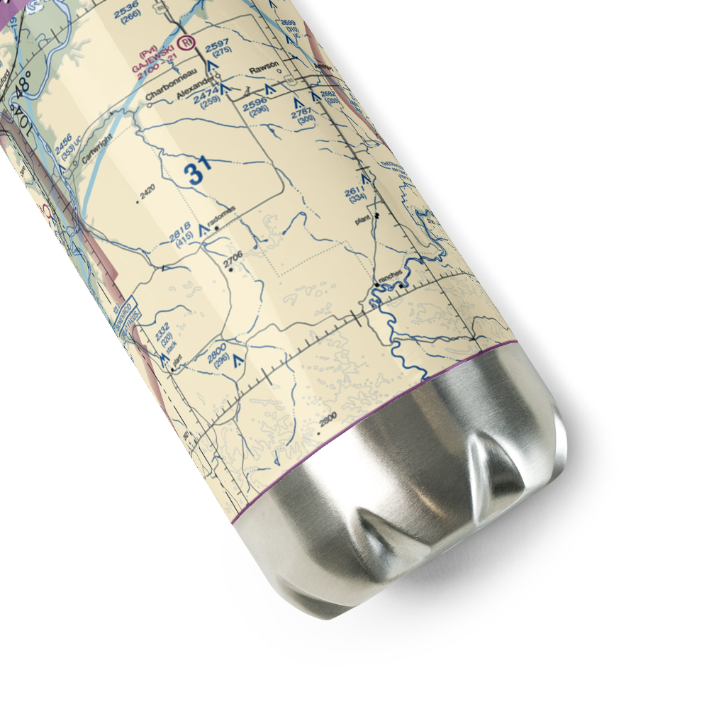 Haugen's Airport (7ND7) VFR Sectional Water Bottle 