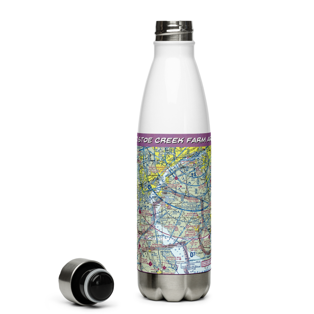 Stoe Creek Farm Airport (7NJ2) VFR Sectional Water Bottle 