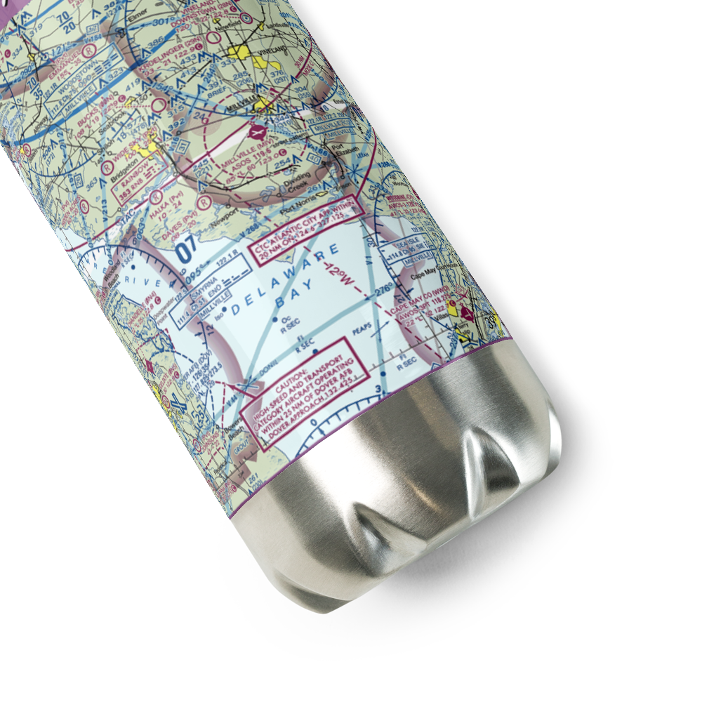 Dave's Aerodrome (7NJ9) VFR Sectional Water Bottle 