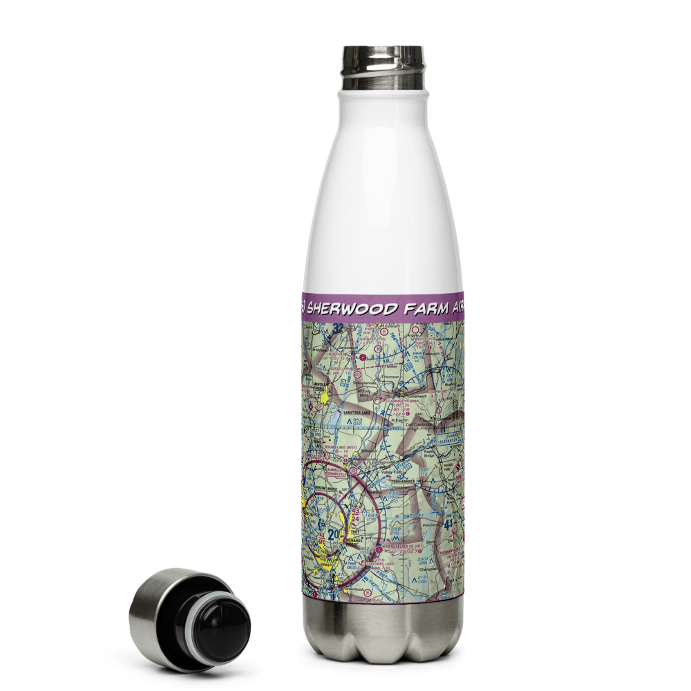 Sherwood Farm Airport (7NY6) VFR Sectional Water Bottle 