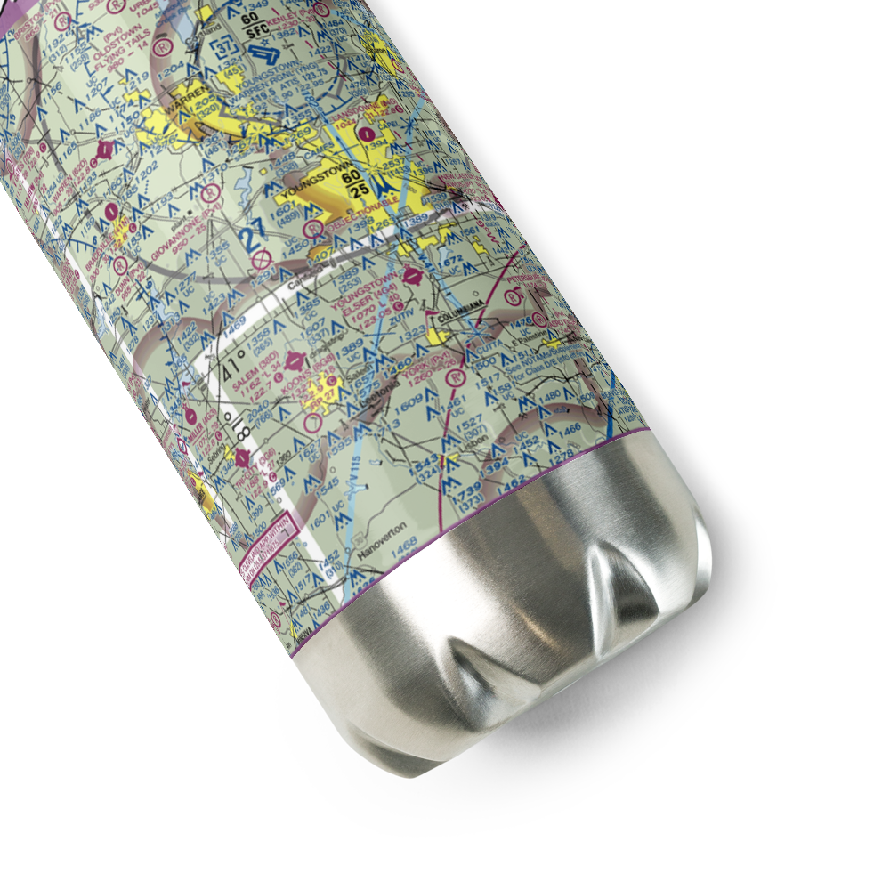 Mahoning County Joint Vocational School Airport (7OH5) VFR Sectional Water Bottle 