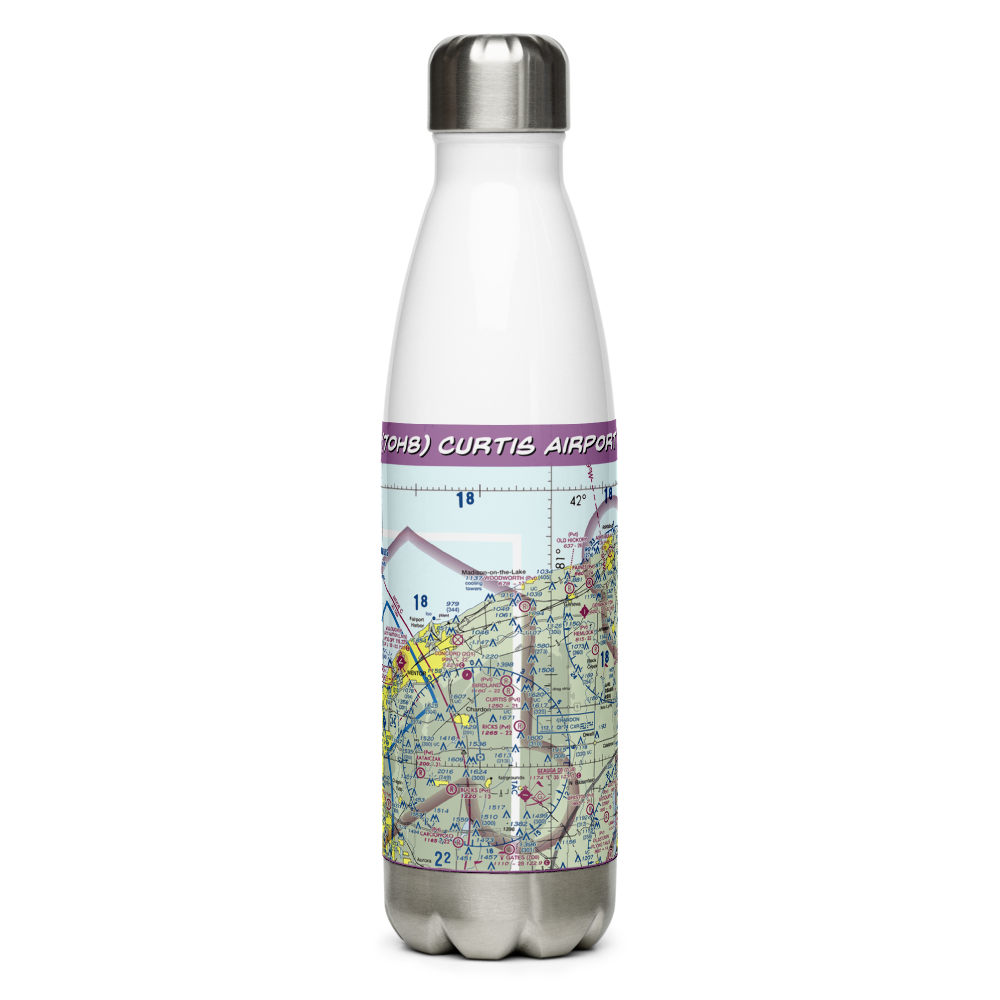 Curtis Airport (7OH8) VFR Sectional Water Bottle 