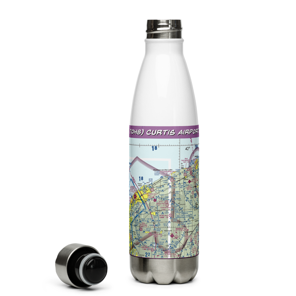 Curtis Airport (7OH8) VFR Sectional Water Bottle 