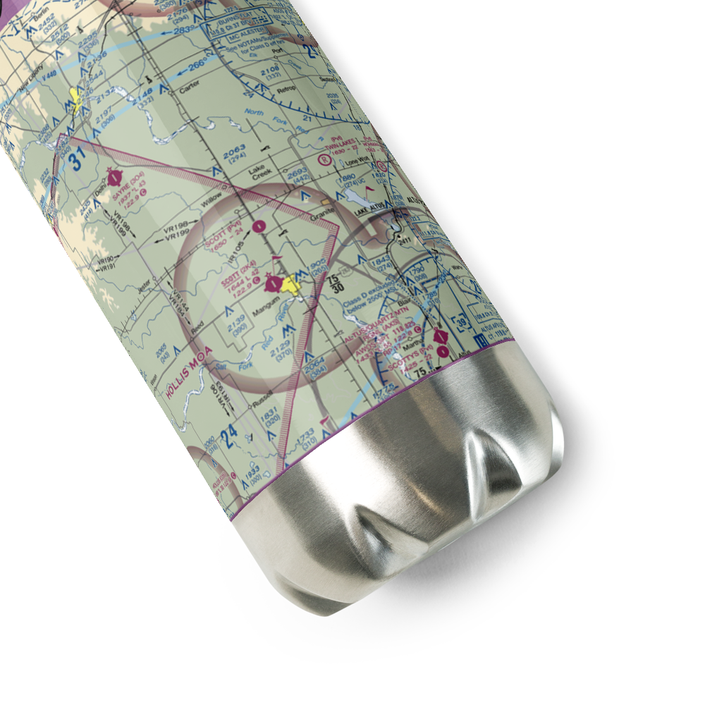 Scott Airport (7OK2) VFR Sectional Water Bottle 
